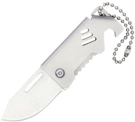 NHQZ Mini Couteau de Poche EDC,Couteau de Poche Pliant 3 en 1,Petit Couteau Pliant en Acier Inoxydable avec trou de Porte-clés Intégré pour un Transport Quotidien