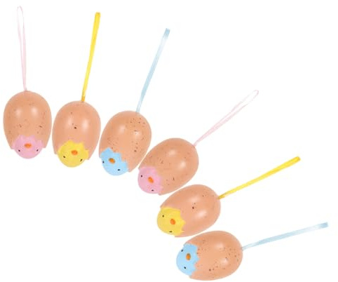 HEMOTON 6 Stück Ostereier Osterhandwerk Ostern-themenkorb Osterei-dekorationen Ostern Hängend Schmücken Ostern Hängende Dekorationen Ostern Hängende Dekore Osterszene Zum Aufhängen Plastik