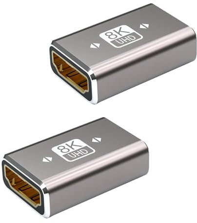 Xatgiouy 2 Stück Scart to Mini HDMI Adapter, Kupplung 8K Buchse auf Buchse Verbinder Adapter, HDMI 2.1 für 8K@60Hz 4K@120Hz HDR eARC CEC Dolby Audio Video Verlängerung für TV Monitor Beamer PC Laptop