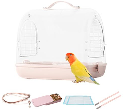 Vogeltransportbox Für Reisekäfig – Vogeltransporttasche, Abnehmbarer, Tragbarer Vogeltransportrucksack | Atmungsaktiver, Transparenter Vogeltransportrucksack, Nymphensittich-Reisezubehör Für Sittiche,