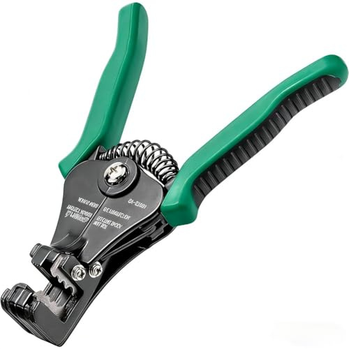 SHYSBV Pelacables automático, pelacables eléctricos, cortadores de cables 3 en 1, crimpadora de terminales de herramientas eléctricas para electricistas, cable de 10-22 AWG con asas cargadas por