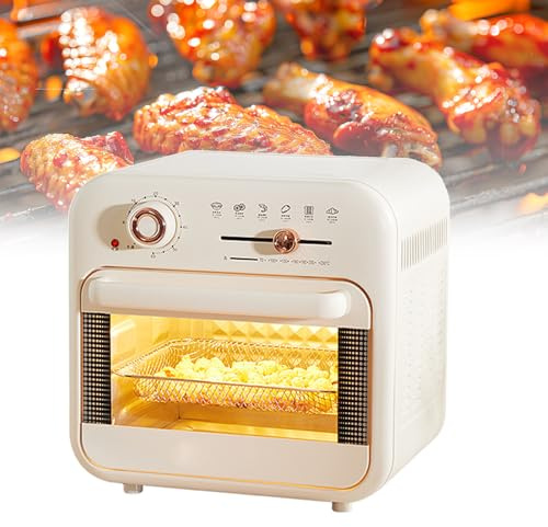 Générique Four Combiné Friteuse à Air, Four à Convection Multifonction De Comptoir, Chauffage Rapide De 1300 Watts, Grande Capacité Double Couche De 18 L, Cuisson Saine Et Faible en Gras