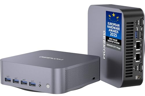 GEEKOM GT13 MAX Powerful AI Mini PC, with Intel 14th Core Ultra 9 185H | 16GB DDR5 1TB NVMe SSD | Intel Arc Graphics | 2.5G LAN & WiFi 7 | 8K Video Editing | Windows 11 Pro | 3-Year Warranty | SD