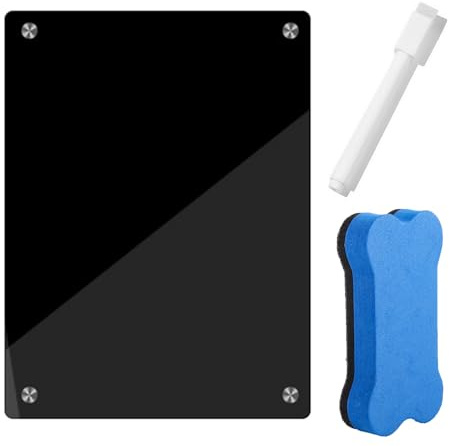 A4 Magnettavla kylskåp, akrylwhiteboard magnetisk och att göra-lista med 6 färger markörer Dry Rase Board, matplanerare vecka avtorkbar för kök, kontor, månadsplanerare, magnetisk tavla