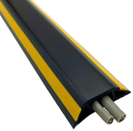 Passacavi Pavimento da 100 Cm, Canalina Passacavi Calpestabile Morbido, Canalina Calpestabile Autoadesivo per Organizzare e Proteggere I Cavi in ​​Casa/Ufficio(Black,4 * 1.1cm/1.6 * 0.4in)