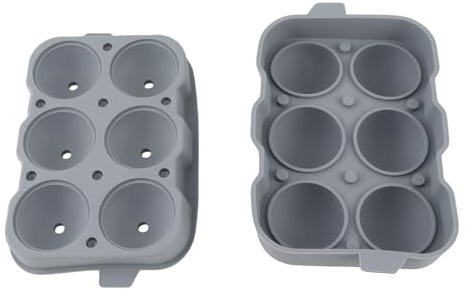 Stampo per Sfere di Ghiaccio 6 Fori in Silicone, 45mm con Coperchio, Set di 1 - Resistente e Riutilizzabile, Ideale per Cocktail e Creazioni Fai da Te