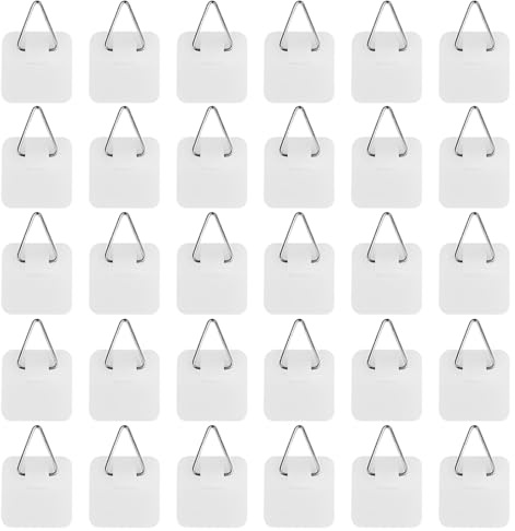 GXGM 30 Pezzi Ganci Adesivi,Ganci Quadri,Per Foto Poster Tele,Appendini Immagini Senza Forare (Piccolo Quadrato)