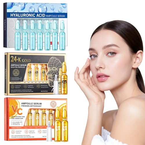 21×2 ml Ampollas Flash Efecto Lifting Inmediato Ampollas Vitamina C Facial | Contiene Ácido Hialurónico Oro De 24 Quilates E Ingredientes Hidratantes Estabiliza Y Repara Apto Para Todo Tipo De Piel