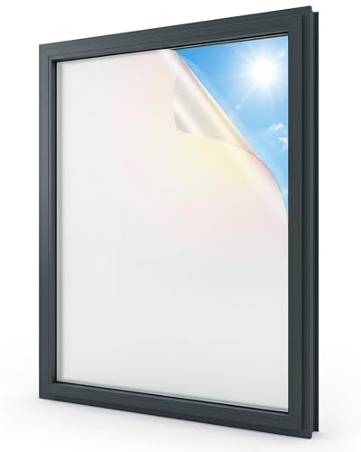 SOLAR-TEC Sichtschutz-Folie - Selbstklebende Fensterfolie - Blickdichte Milchglasfolie - Klebefolie - UV-Schutz Glasfolie - seidenmatt - 76 x 300 cm