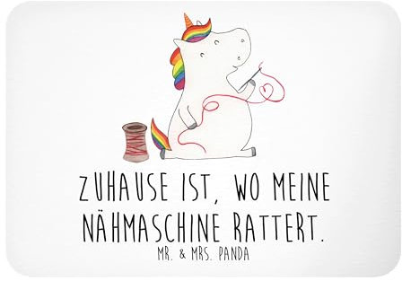 Mr. & Mrs. Panda Magnet Einhorn Näherin - Geschenk, holzmagnet, Pinnwandmagnet, Nähen, Kühlschrankmagnet, Häkeln, whiteboardmagnet, Unicorn, Notizhalter, Einhörner, Basteln