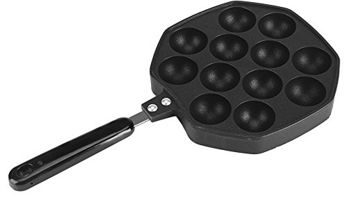 12 Cavities Takoyaki Pan Cast Iron Takoyaki Maker Skillet Octopus Meat Ball Mold Nonstick Baking Tray for Octopus Balls/Pancake