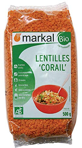 Markal - Lentilles Rouges Corail 500G - Unité