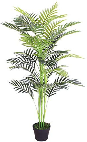 Decovego künstliche Pflanze, künstliche Pflanzen als Deko Wohnzimmer, Kunstpflanzen groß, Plastik Pflanze wie echt, Auswahl Palme Pflanze:Palme Modell 7 (Fächerpalme 120 cm)