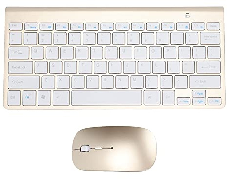 Kabellose Tastatur-Maus-Kombination, 2,4 G USB Ergonomische und Schlanke Kabellose Computer-Tastatur-Maus für PC, Laptop, Desktop, mit 4 Rutschfesten Fußauflagen,
