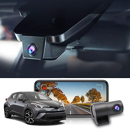 FITCAMX 4K Dual Dashcam passend für Toyota C-HR 2020 2019 2018 2017(10,3 cm) equipped with Toyota Safety Sense 1.0(Modell A), UHD 2160P+1080P, OEM Dashcam Auto Vorne Hinten WiFi, G-Sensor, 128GB Karte