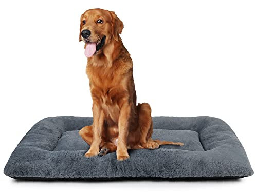 nononfish Hundebox-Matte, waschbar, 122,9 cm, extra groß, hält Haustiere von Möbeln fern, Hundematten zum Schlafen, für Hundekäfige, Zwingermatte, gemütlich, weich, XXL, Dunkelgrau