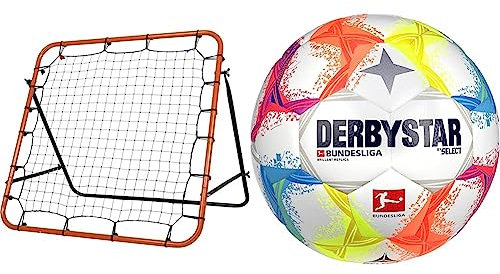 Stiga Rebounder Kicker 150 Fußball, Orange/Schwarz, 150 x 150 cm & Derbystar Brillant Ball Multicolor 5