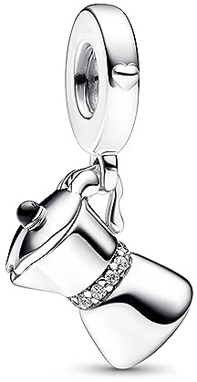MariaFonte Charm New 2025 kompatibel mit allen Marken Anhänger Kaffeekanne Deckel zum Öffnen Kaffee Geburtstag Jahrestag Anhänger Original Silber 925 Mama Bead Glücksbringer Herz Weihnachten Zirkonia,
