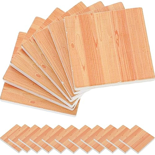 Toddmomy 27 Pezzi Piastrelle per Pavimenti in Legno per Casa delle Bambole in Miniatura Carta da Parati per Pavimenti in Miniatura per Accessori per Case delle Bambole in Miniatura