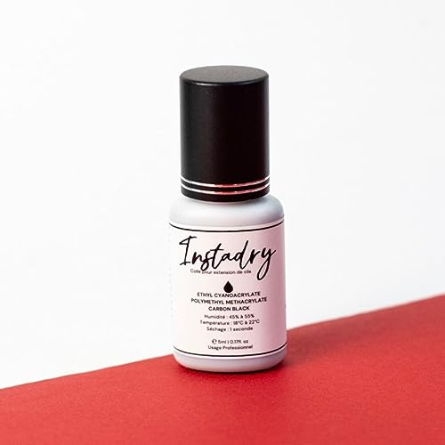 Colle pour extensions de cils Instadry/séchage 1 sec.| 5ml Rétention 6 semaines/Adhésif pour cils