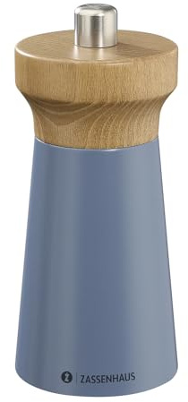 Zassenhaus Pfeffermühle WESTERLAND 12 cm, Keramikmahlwerk, deep sea | Pfeffermühle aus lackiertem Buchenholz, stufenloser Mahlgrad 1–6, Made in Germany, 25 Jahre Garantie, Ø 5,4 cm
