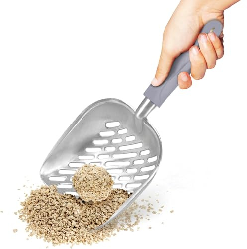SunGrow Large Cat Litter Scoop, Life Transforming Cat Scooper, Reduces Hand Fatigue, Saves Clear Litter, Makes Scooping Faster and Easier