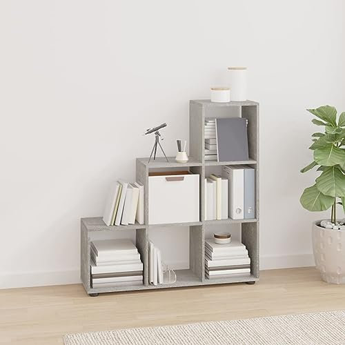 CBLDF Treppenregal Bücherregal Beton Grau 107 cm Holzwerkstoff