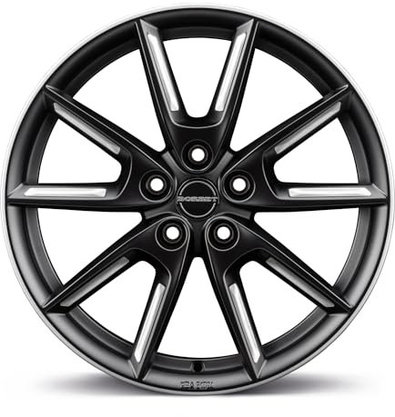 4x Borbet Felgen LX19 8.0x19 ET50 5x108 black matt silver spoke rim kompatibel mit Ford C-Max Edge Focus Galaxy Kuga Mondeo S-Max