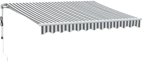 vidaXL Gelenkarmmarkise, Markise Ausziehbar Automatisch mit LED, Sonnenmarkise für Terrasse Balkon, Sonnenschutz Balkonmarkise Terrassenmarkise, Anthrazit Weiß 300x250cm