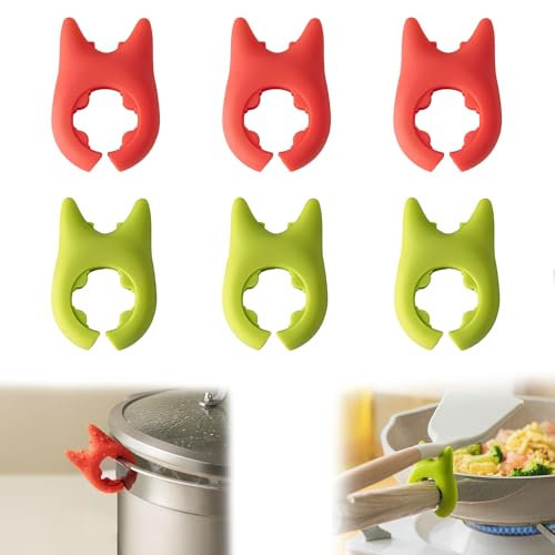 6 Pezzi Poggia Mestolo Cucina,Porta Cucchiaio da Cucina,Porta Cucchiaio In Silicone,Poggia Mestoli da Cucina per Appoggiare Cucchiai e Spatole Dopo la Cottura In Una Pentola a Vapore Riposo