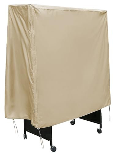Wasserdichte Tischtennisplatte Abdeckung Outdoor , Wetterfest Schutzhülle für Tischtennistisch mit Kordelzug,Winddicht 210D Oxford Abdeckplane für Tischtennisplatte für Terrasse(Size:155*75*150cm,Col