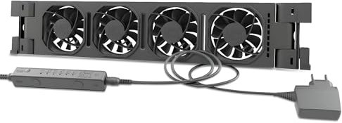 Heatfan 4 Single Heizkörper ventilator - Heizkörperlüfter flüsterleise <20 dB, spart bis 30% Heizkosten, einfache Montage, universell lange Lebensdauer, für Heizkörper 50-80cm - 1 Stück Schwarz