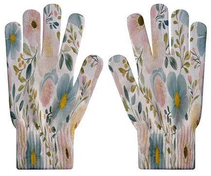 MLSOWM Retro-Illustration Handschuhe Winter Winterhandschuhe Gestrickte Strickhandschuhe Winddicht Fausthandschuhe Fäustlinge Winterhandschuhe Frauen für Radfahren Skifahren