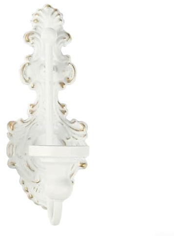 Hasaller Kerzenhalter, rustikaler Wandkerzenhalter, Vintage, Spitzkerzenhalter, Wandkerzenhalter, Wandkerzenleuchter, montiert, Gothic-Dekor für Wohnzimmer, Badezimmer (weiß)