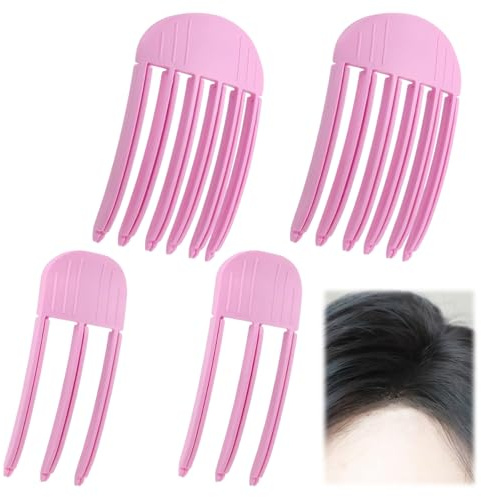 4 Stück Volumen Clips Haare,Volumen Haarklammer,Volumen Spange Haare Rosa Volumen Haarspange,Haar Volumen Clips zum Stylen,Schneiden und Zoneneinteilen von Salonfrisuren,Unisex