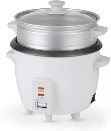 Mini Electric Rice Cooker 0.6L Non-Stick Pot Small Rice Cooker with Keep Warm Function Fast Cooking Steamer for 1-2 People Compact Portable for Home Dorm Travel