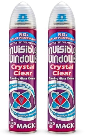 2x Aristowax Invisible Windows Crystal Clear Foaming Glass Cleaner