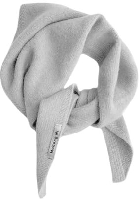 GENODA Dreieckstuch aus Wolle im britischen koreanischen Stil, gestrickt, multifunktional, warm, gestrickt, Grau