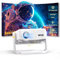 Beamer-Elektrischer Fokus und Auto Keystone 4K Full HD 1080P Unterstützt,WiFi 6 und Bluetooth Mini beamer, 300 Zoll, 360-Grad-Drehbar Projektor, Ideal für Heimkino und Outdoor, Kompatibel mit Handy,PC
