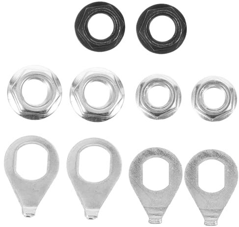 EXAOMBLE 6ensembles Kit De Rondelles De Sécurité pour Roues De Vélo Écrous De Fixation Axiaux Et Écrous De Bride pour Véhicules Électriques Et Modifications Couleurs Aléatoires