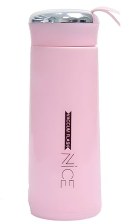 WS-Trend Glas-Trinkflasche 400 ml – mit Trageschlaufe – BPA-frei & auslaufsicher – kompakt & leicht – Glasflasche mit Kunststoffdeckel für Sport, Büro & unterwegs, Farbe: Rosa