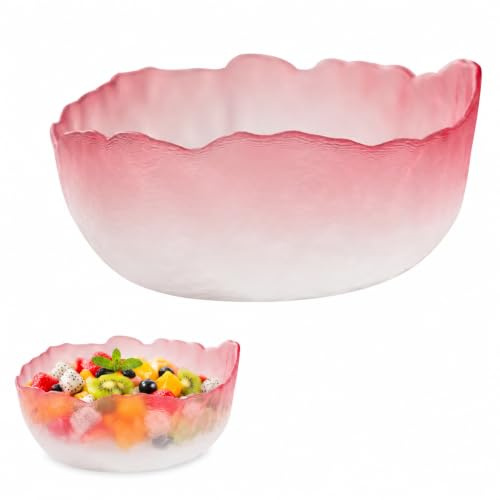 Milisten Glass Fruit Bowl Decorative Salad Serving Bowl 6.50 in Fruit Serving for Storage Dessert Candy Biscuits Baked Goods Home Restaurant Catering Food Display
