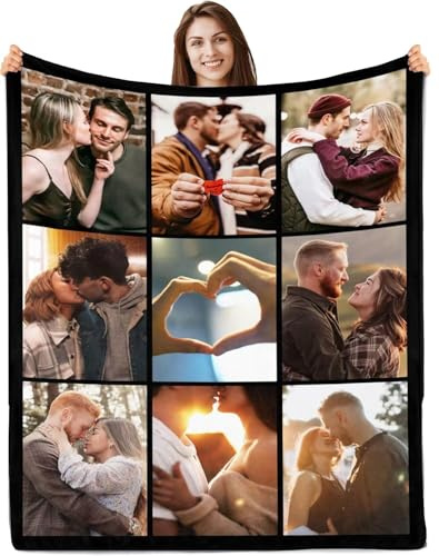 PLYIHE Kuscheldecke Personalisiert,Fotodecke mit eigenem Fotos, Decke Selber Gestalten mit Foto,Geschenk für Frauen,Männer, Freundin, Mutter, Kinder, Haustiere für Weihnachten Halloween Geburtstags