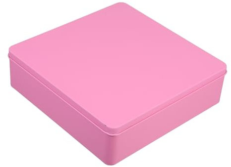 VILLFUL Scatola Grande in Metallo Per Biscotti e Caramelle Contenitore Decorativo Con Coperchio Ermetico Per Conservazione Casa Ufficio Confezione Regalo Colore Rosa