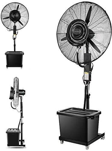 OUKMXSY Ventilatore a piantana nebulizzatore per Esterni, Ventilatore di Raffreddamento a spruzzo Impermeabile oscillante a 90° con Nebbia, Ventilatore nebulizzatore Regolabile in Altezza