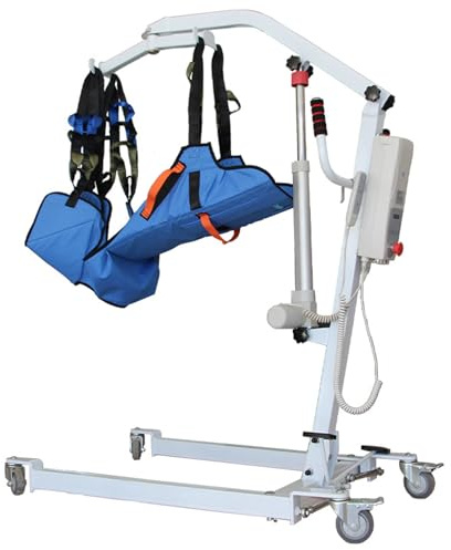 Juodkeo Sollevatore elettrico per uso domestico, sedia di trasferimento elettrica multifunzionale per l'assistenza agli anziani, include imbracatura per WC per disabili e pazienti