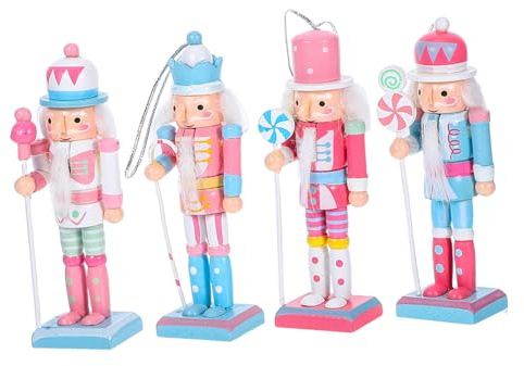 Gatuida 4pièces Figurine Casse-Noisette Décorations De Table De Noël Petits Soldats De Collection pour Hiver