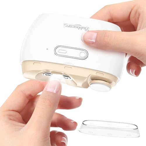 Electric Nail Clippers, Nail Trimmer Nail Polisher 2 in-1, Automatic Nail Clipper 2 Speed Fingernail Clippers Nail File with Light,Women Manicure Set Nail Clippers for Baby Kids Seniors Weak Hands