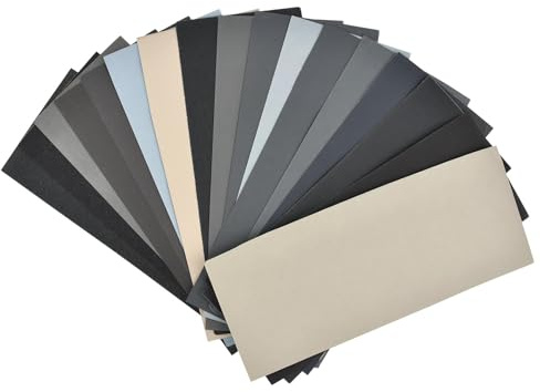 17 PCS Wet Dry Sandpaper Set (120 to 10000 Grits), Ultra-Flexible Silicon Carbide Sheets for Mirror Finish for Cars, Wood, Metal, Paint, Glass, Stone etc (9x3.6 Inches)