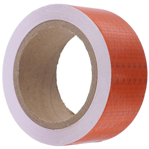 Générique Ruban Réfléchissant Orange Adhésif en PVC Résistant Bande de Sécurité Extérieure Haute Visibilité Autocollant d’Avertissement pour Signalisation Nocturne et Marquage de